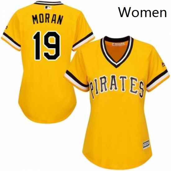 Womens Majestic Pittsburgh Pirates 19 Colin Moran Authentic Gold Alternate Cool Base MLB Jersey